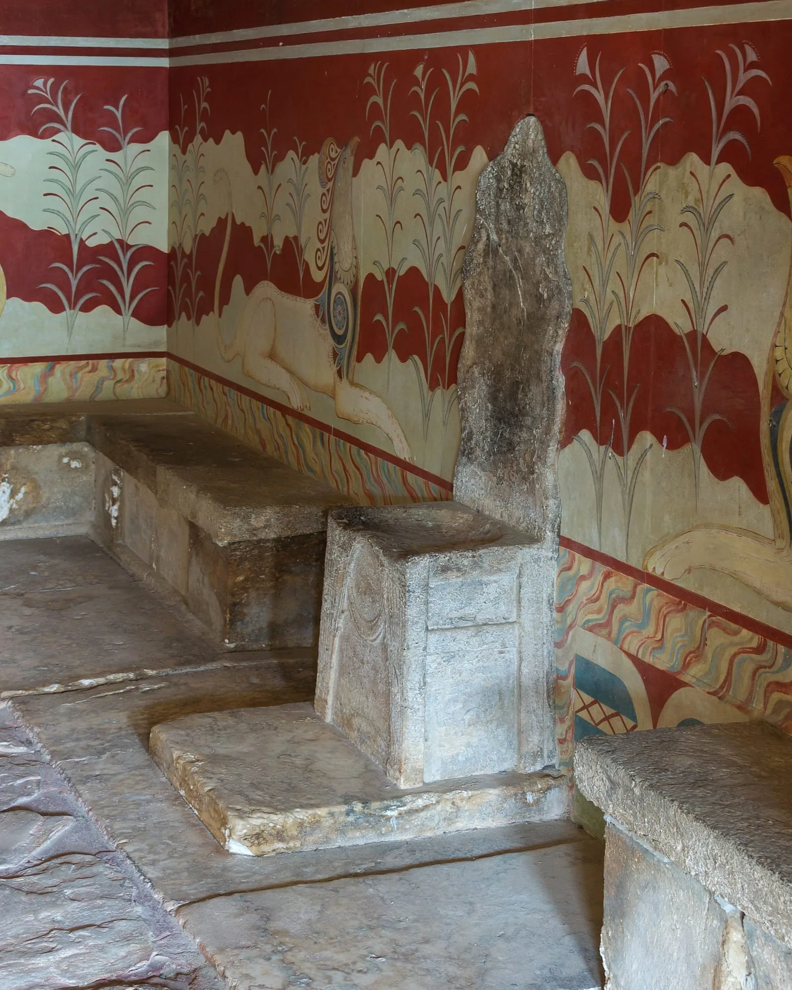 The throne room at the palace of Knossos